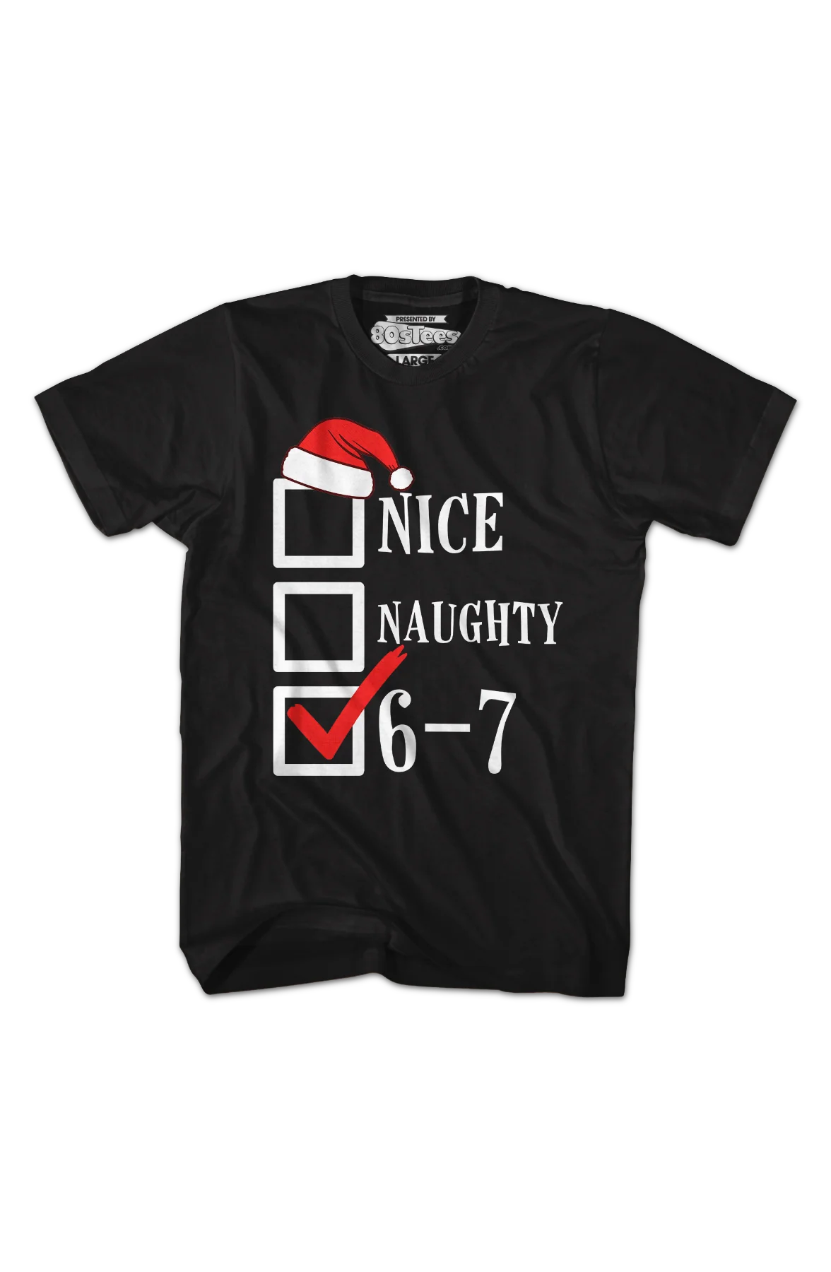 Santa's Nice, Naughty, 6-7 Checklist T-Shirt - Image 2