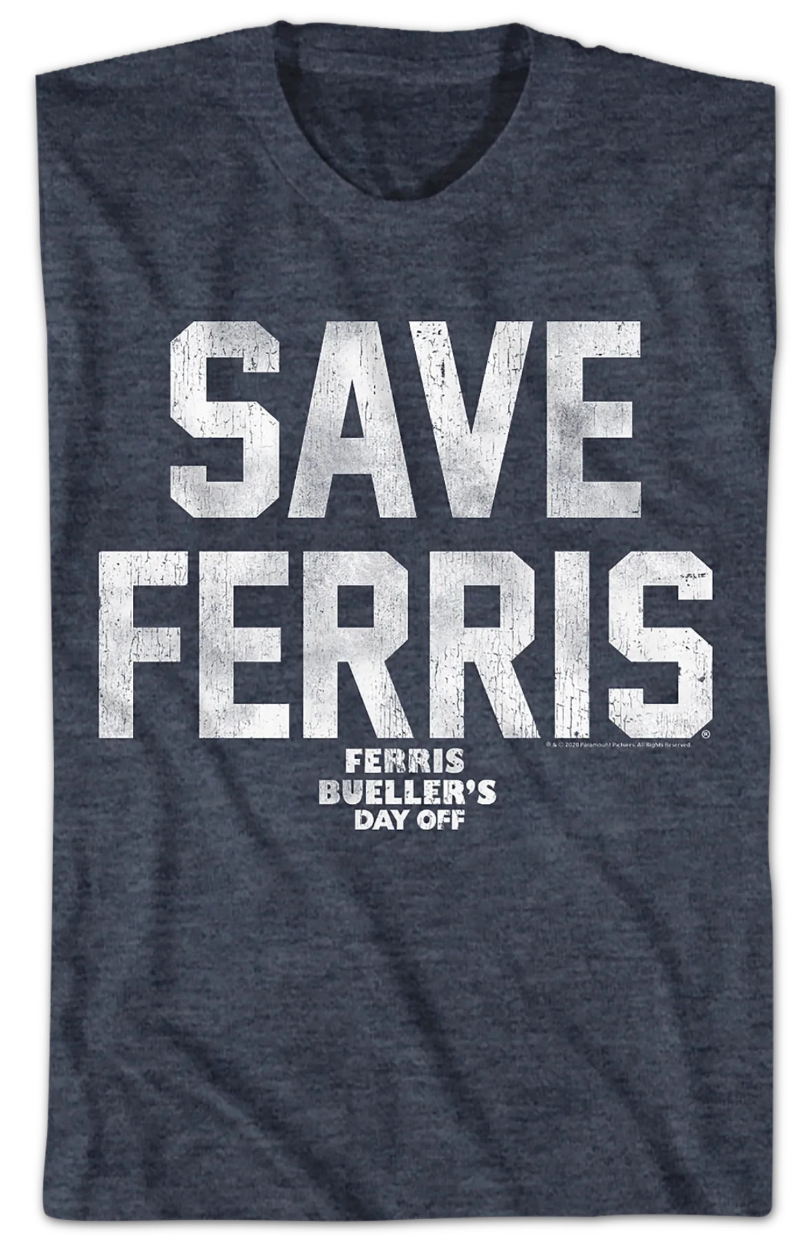 Save Ferris Vintage Blue Design Ferris Bueller's Day Off T-Shirt - Image 2