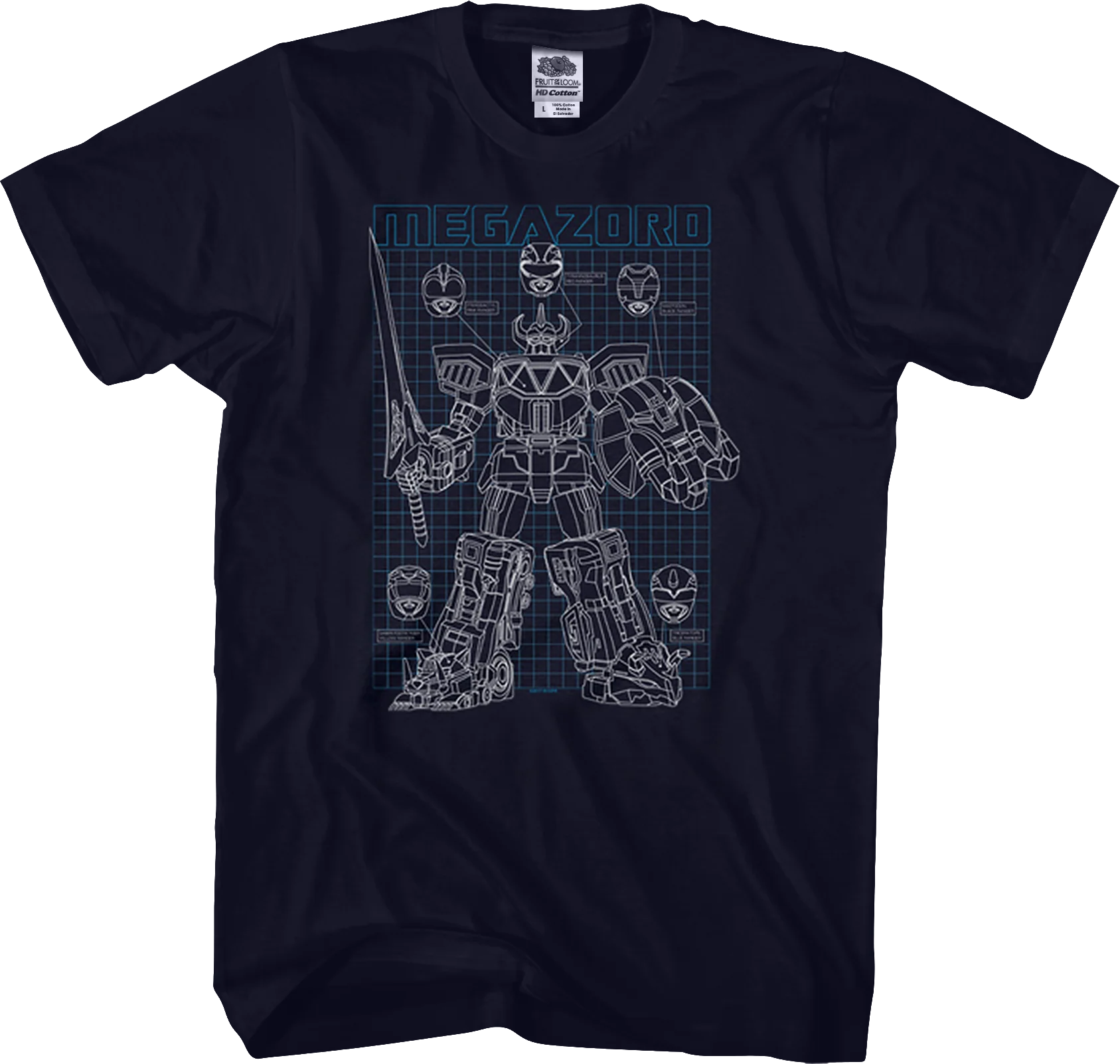 Schematic Megazord Mighty Morphin Power Rangers T-Shirt