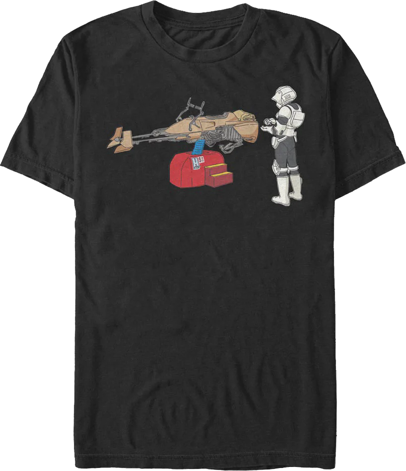 Scout Trooper Coin Operated Bike Ride Star Wars T-Shirt