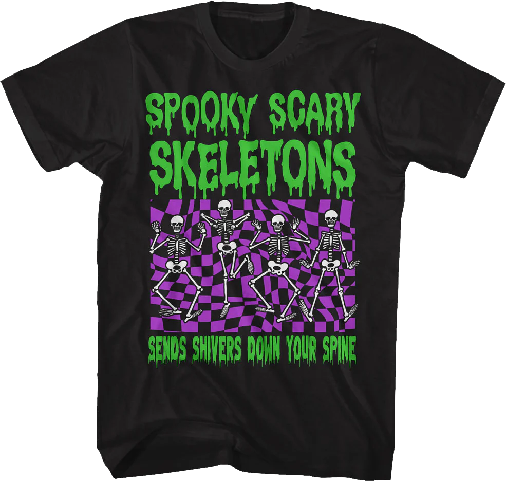 Sends Shivers Down Your Spine Spooky Scary Skeletons T-Shirt
