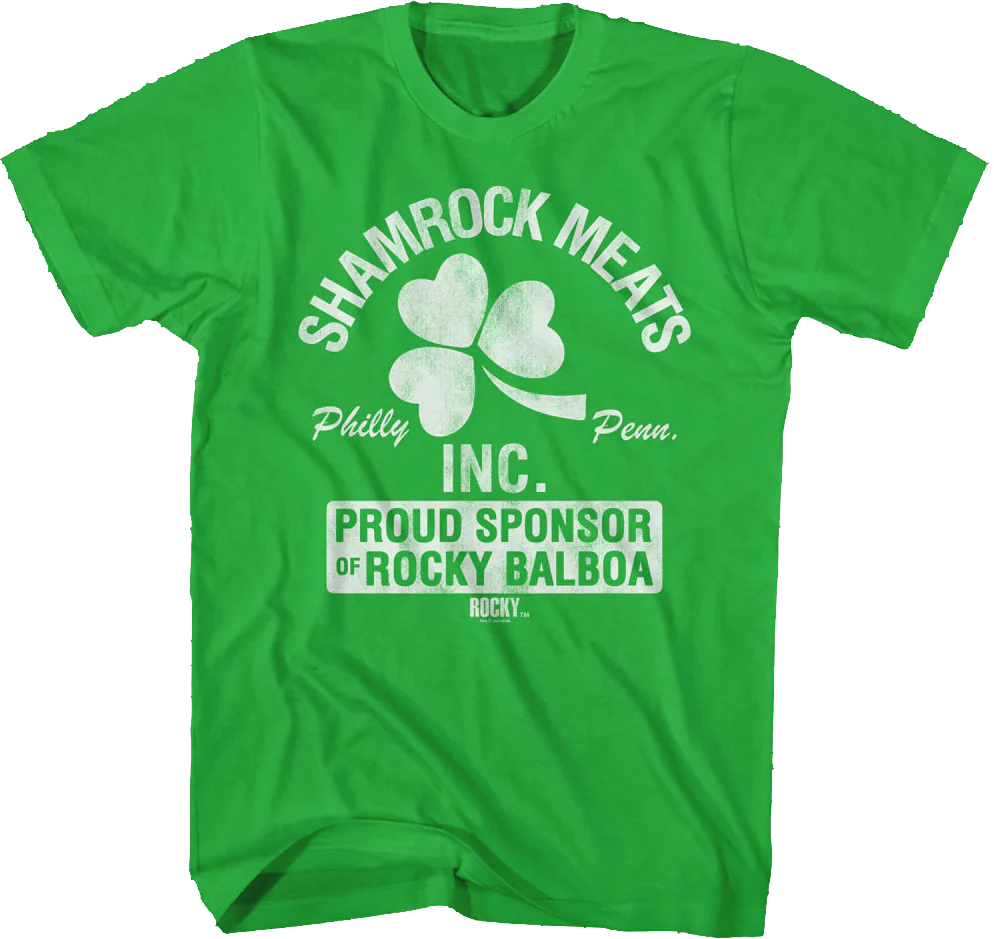 Shamrock Meats Proud Sponsor Of Rocky T-Shirt