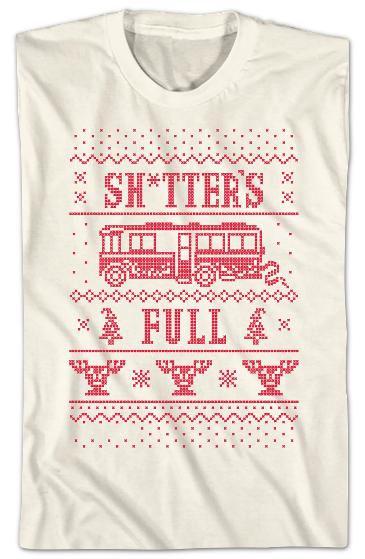 Shitter's Full Faux Ugly Sweater Christmas Vacation T-Shirt - Image 2