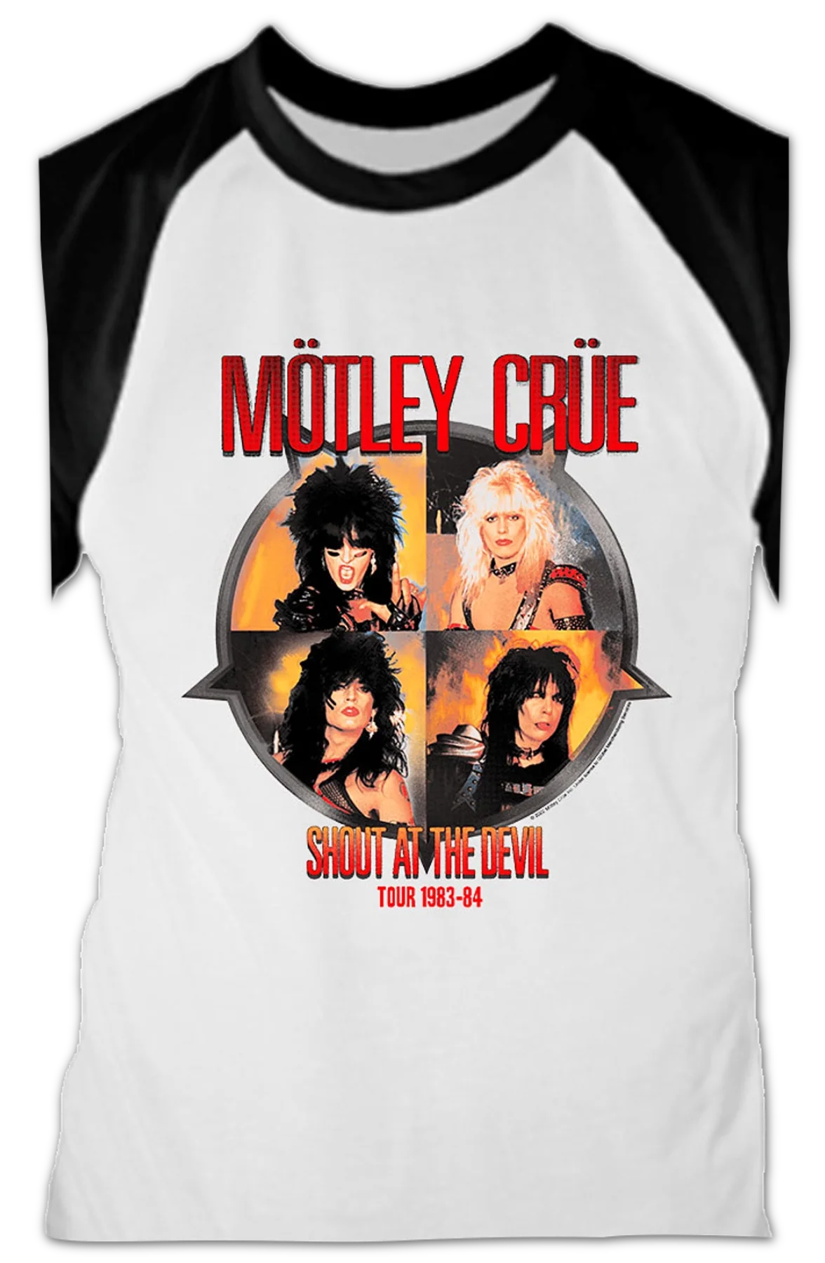 Shout At The Devil Motley Crue Raglan Baseball Shirt - Image 2