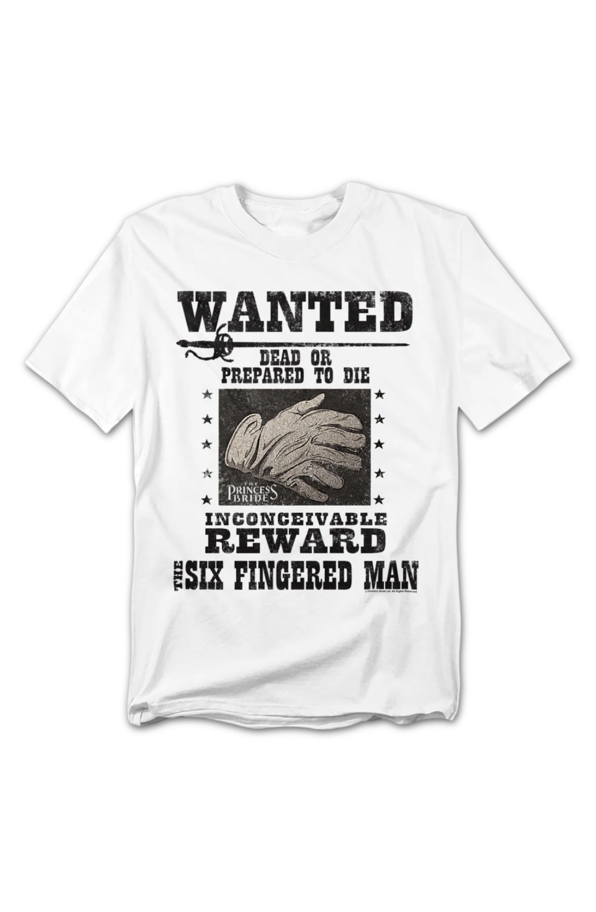 Six Fingered Man Wanted Poster Princess Bride T-Shirt - Image 2