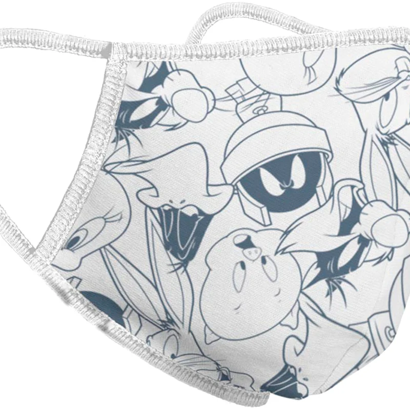 Sketch Collage Looney Tunes Face Mask