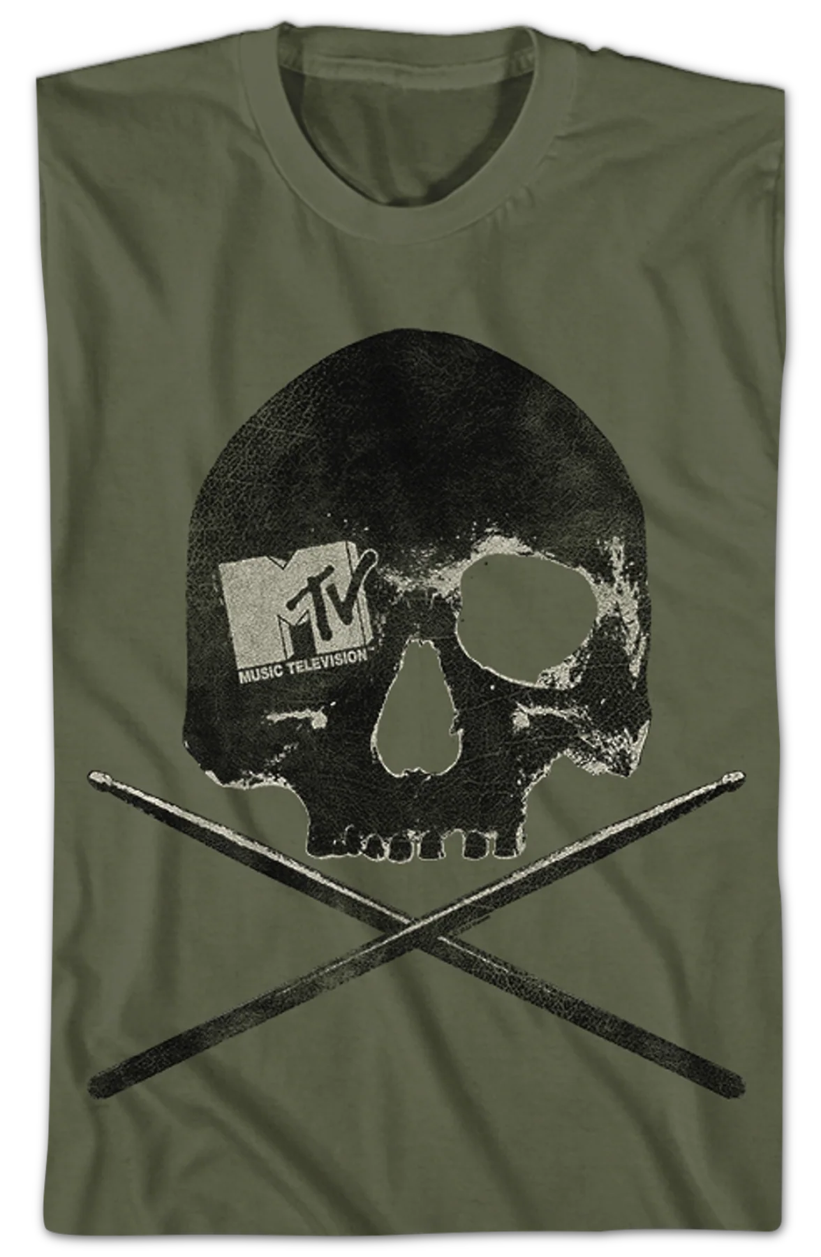 Skull And Drum Sticks MTV Shirt - Image 2