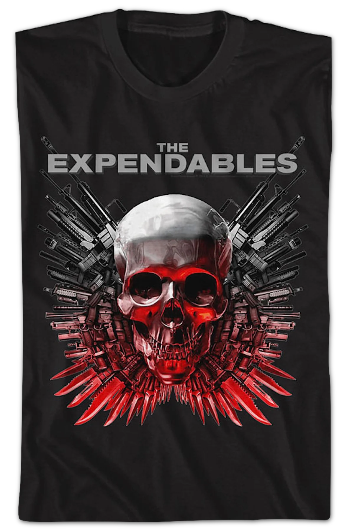 Skull And Guns Logo Expendables T-Shirt - Image 2