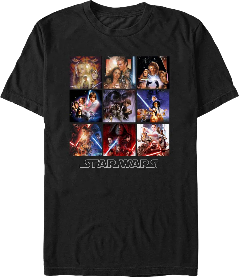 Skywalker Saga Movie Posters Star Wars T-Shirt