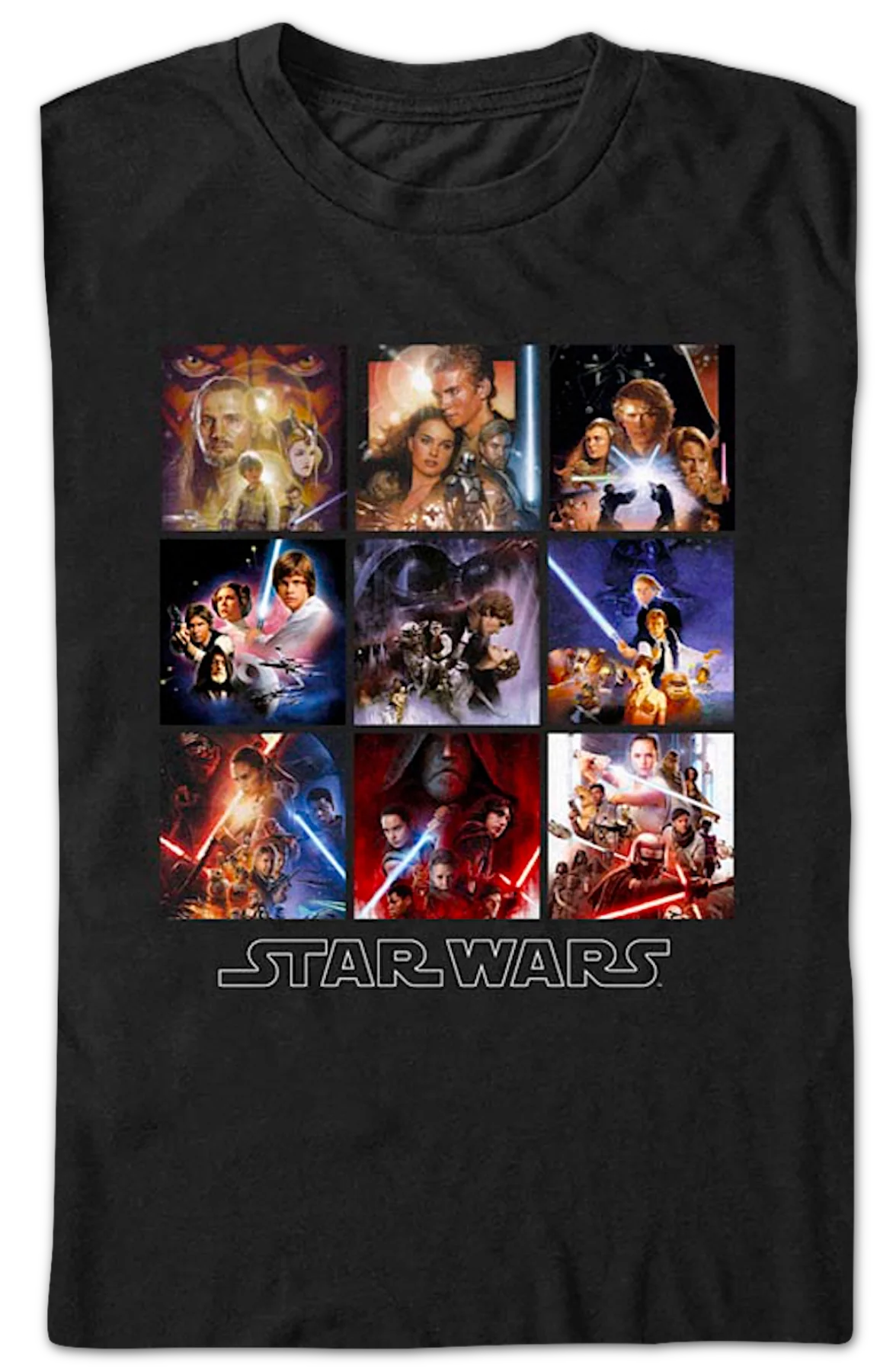 Skywalker Saga Movie Posters Star Wars T-Shirt - Image 2