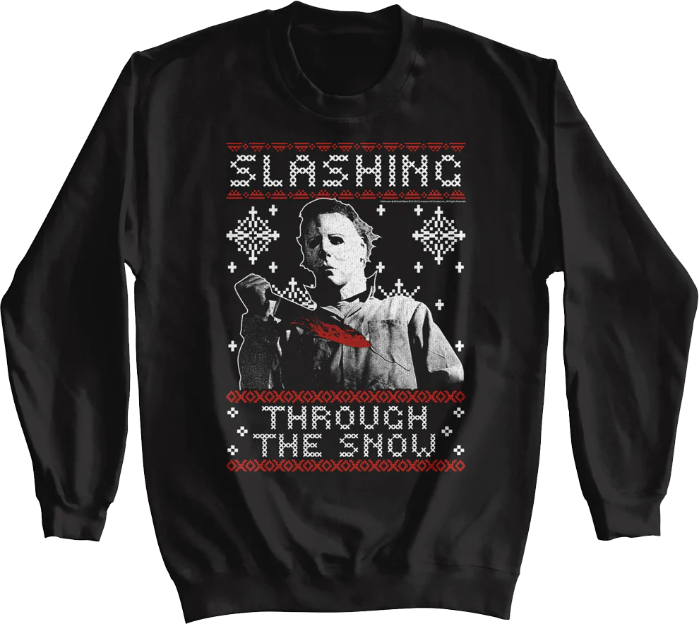 Slashing Through The Snow Halloween Sweatshirt