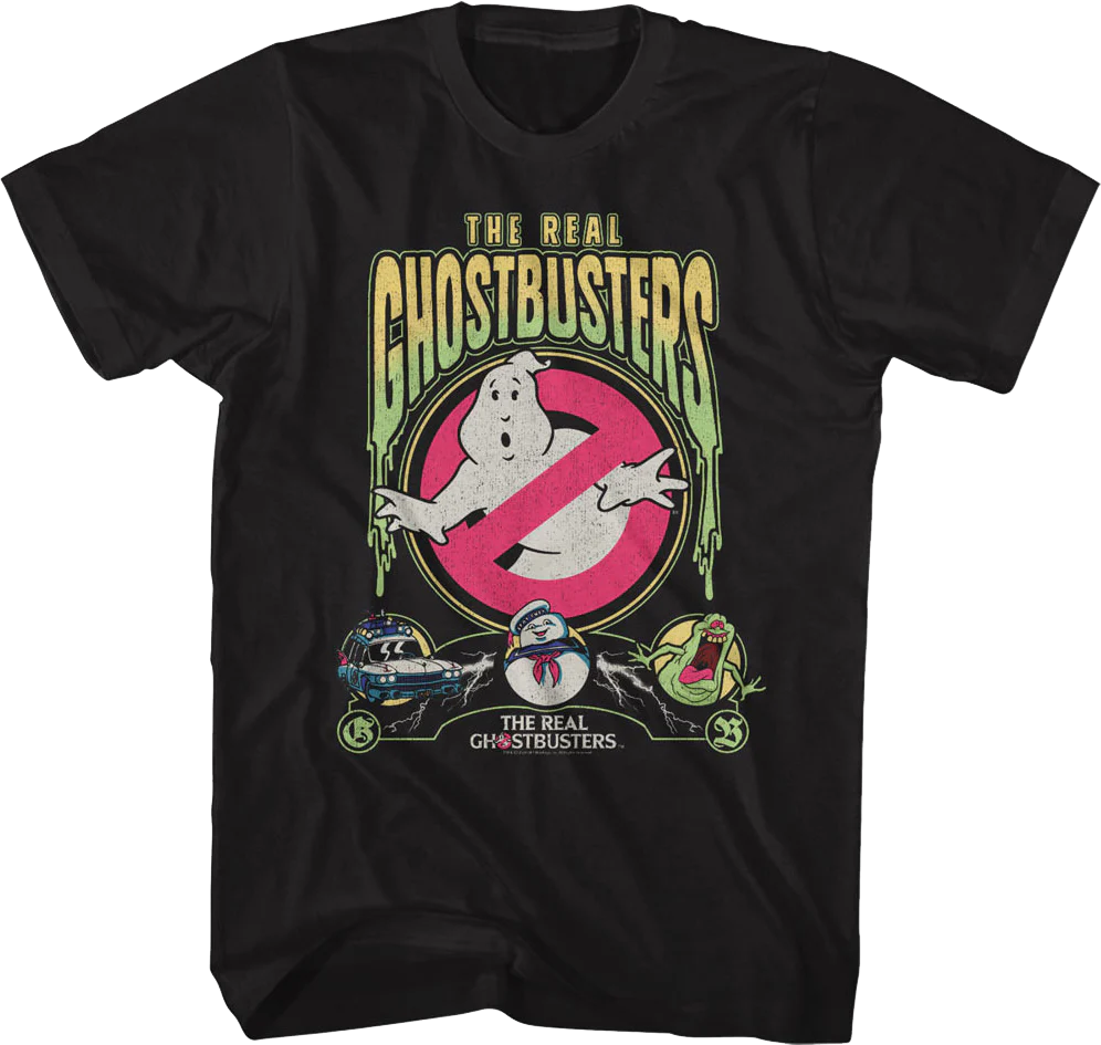 Slimed Collage Real Ghostbusters T-Shirt