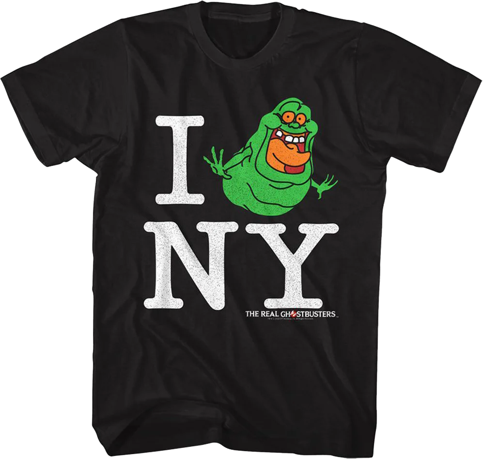 Slimer I Love NY Real Ghostbusters T-Shirt