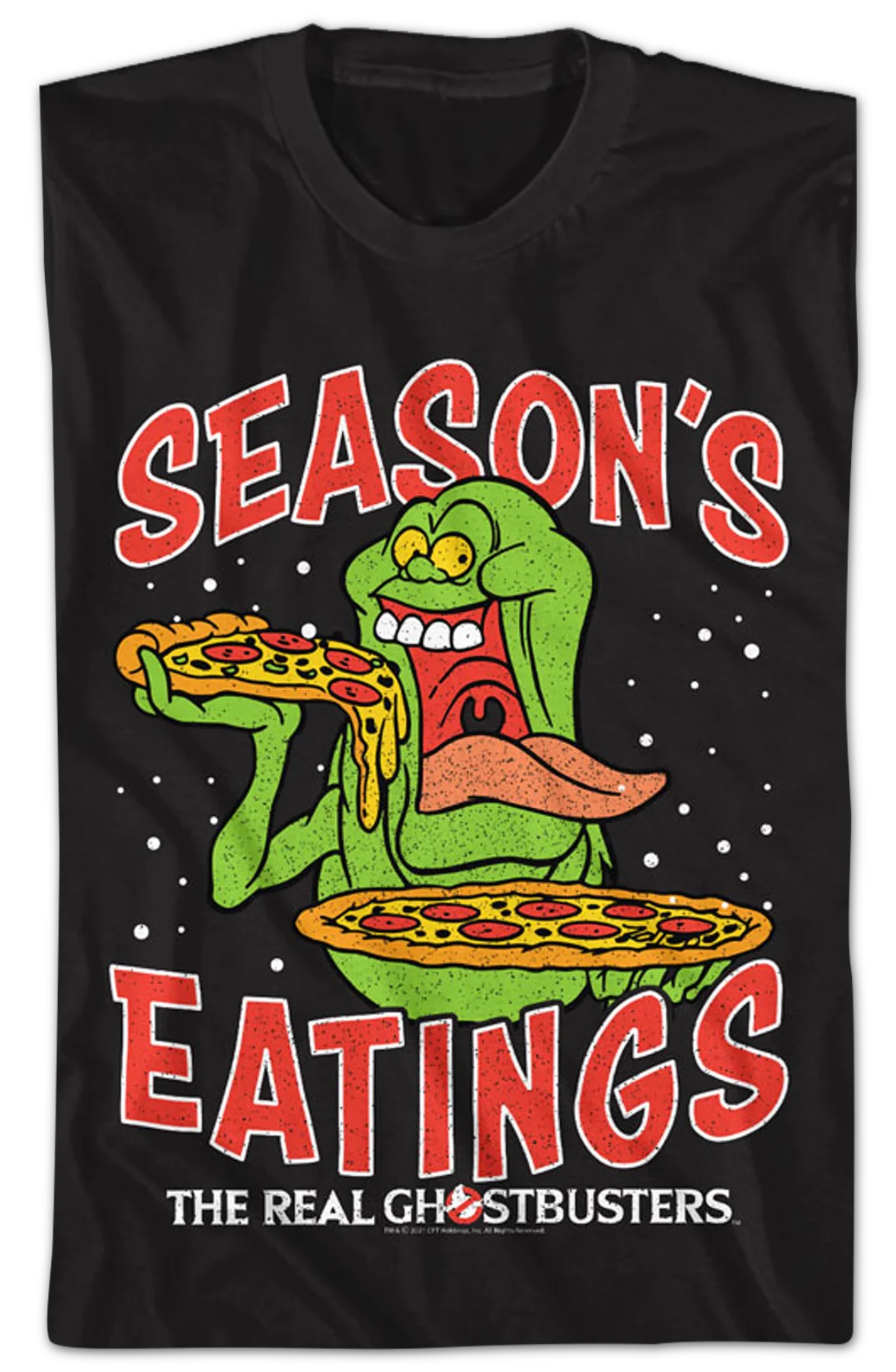 Slimer Season's Eatings Real Ghostbusters T-Shirt - Image 2