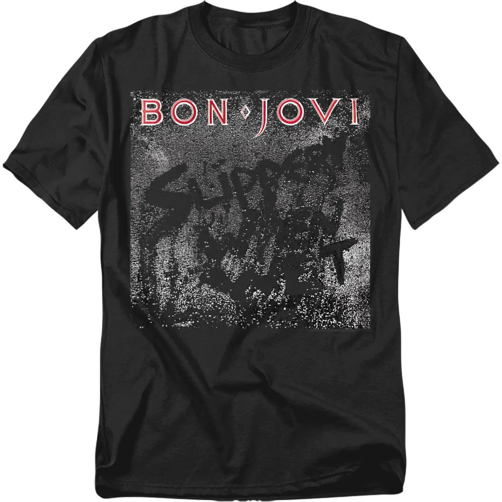 Slippery When Wet Cover Bon Jovi T-Shirt - Image 2