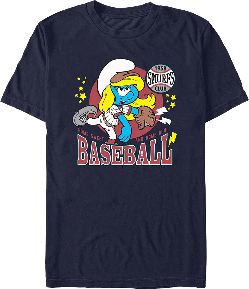Smurfette Baseball Smurfs T-Shirt