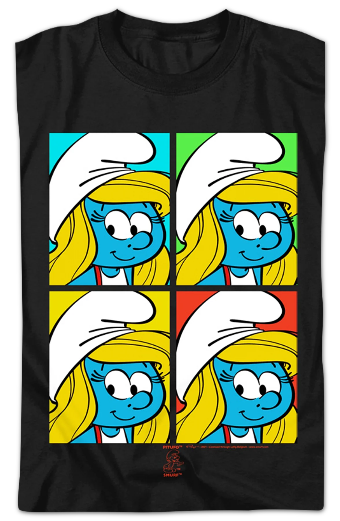 Smurfette Pop Art Smurfs T-Shirt - Image 2