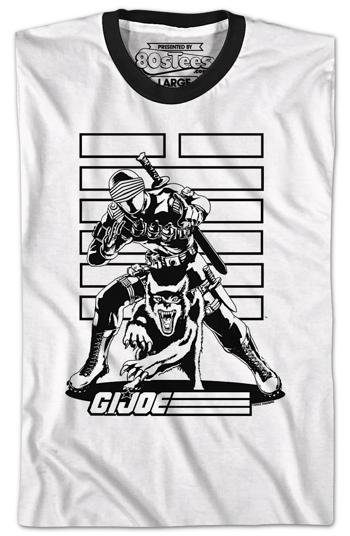 Snake Eyes Noir GI Joe Ringer Shirt - Image 2
