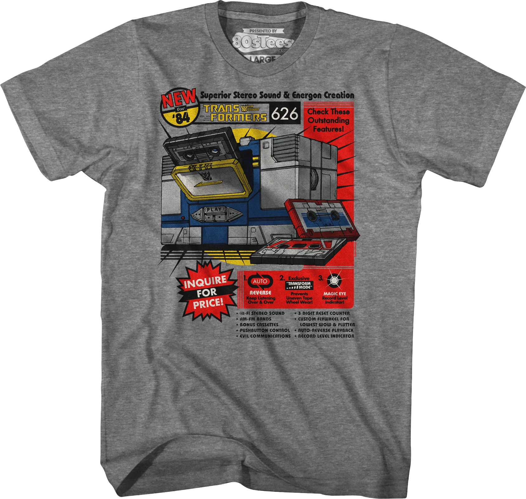 Soundwave Stereo Cassette Transformers T-Shirt