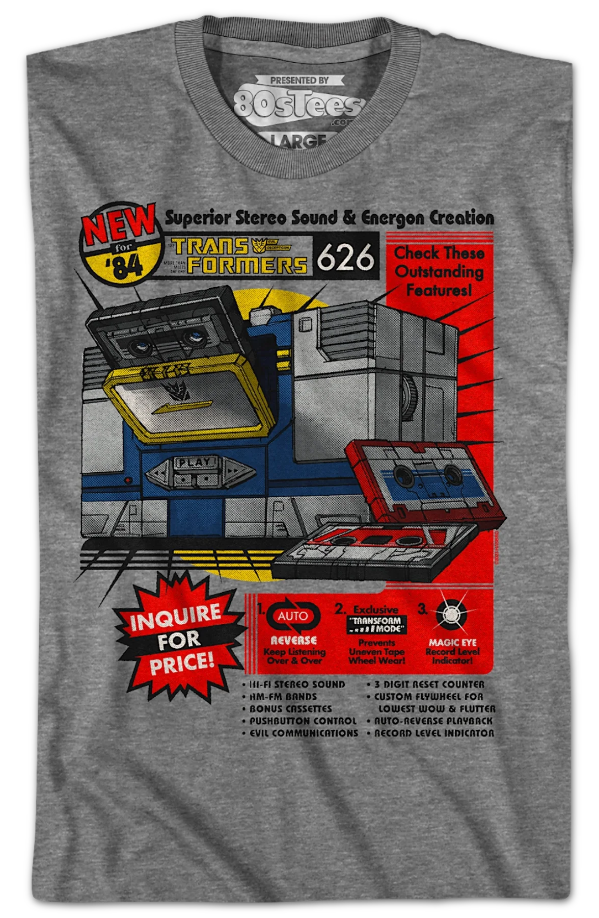 Soundwave Stereo Cassette Transformers T-Shirt - Image 2