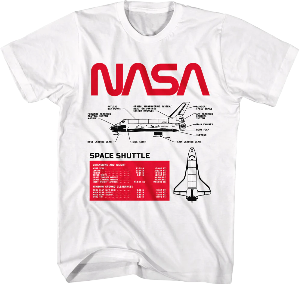 Space Shuttle Specifications NASA T-Shirt