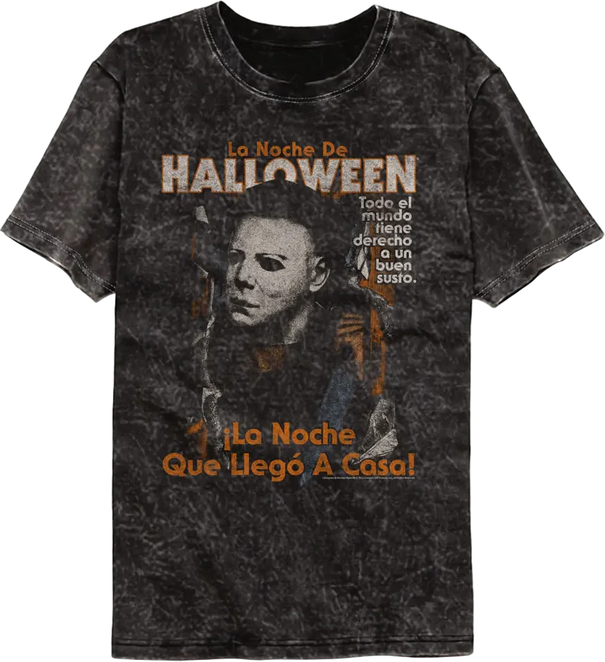 Spanish Poster Halloween Mineral Wash T-Shirt