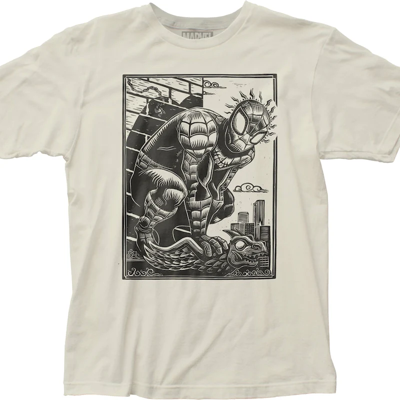 Spider-Man Spidey Senses Woodcut Art Marvel Comics T-Shirt
