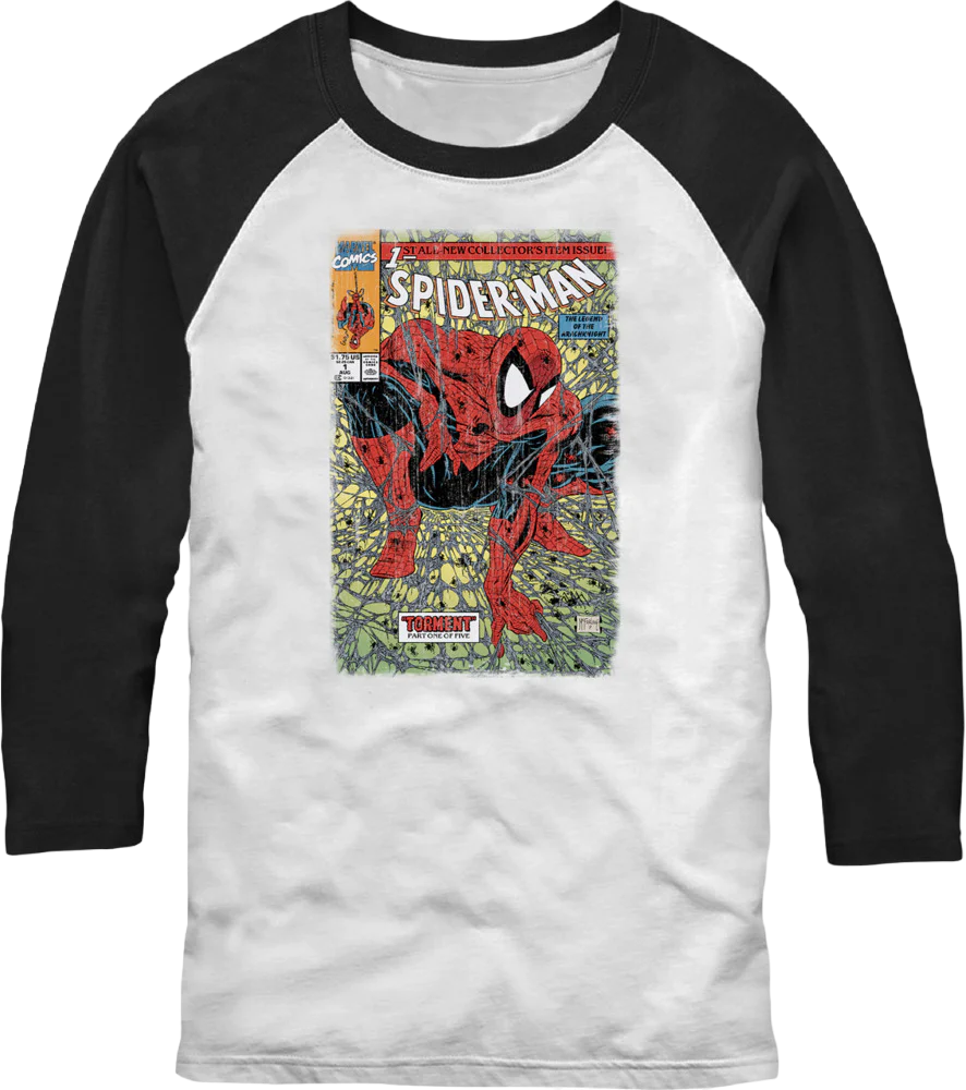 Spider-Man Torment Comic Cover Raglan Baseball Shirt