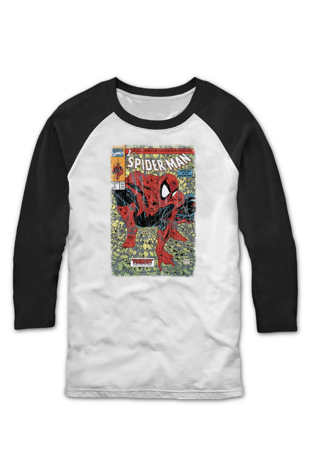 Spider-Man Torment Comic Cover Raglan Baseball Shirt - Image 2