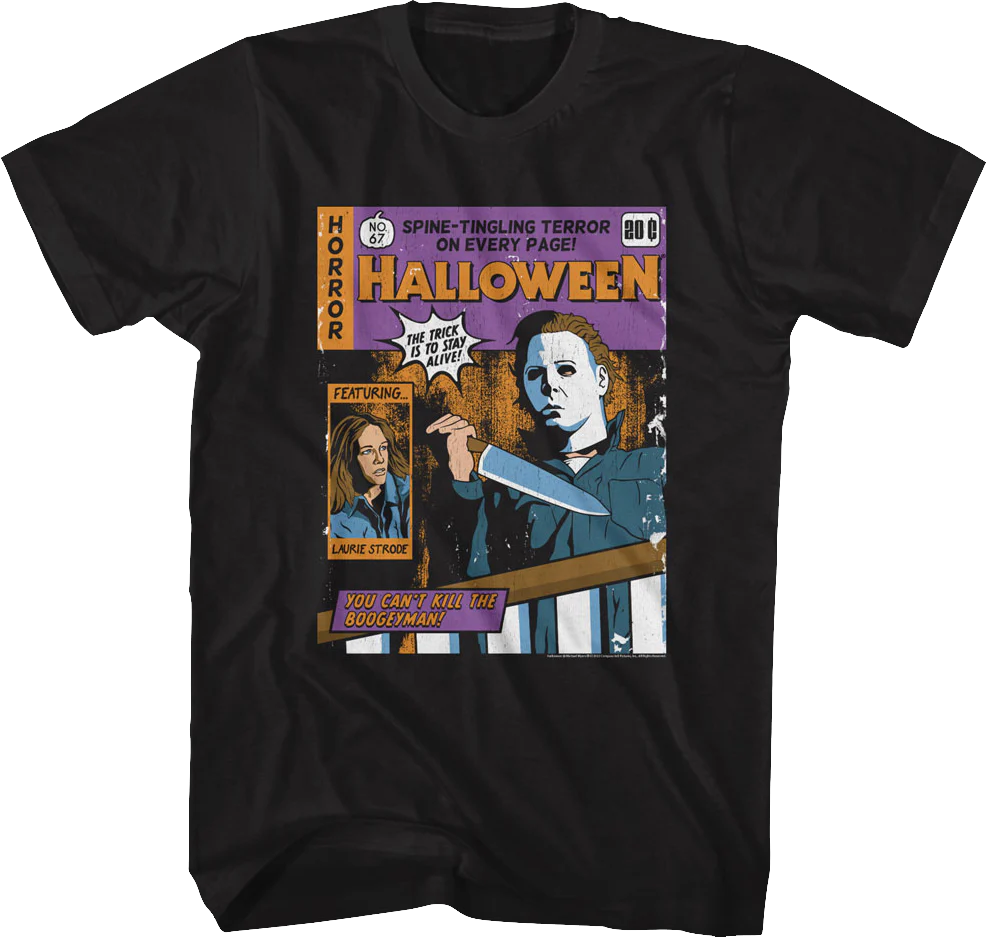 Spine-Tingling Comic Book Cover Halloween T-Shirt
