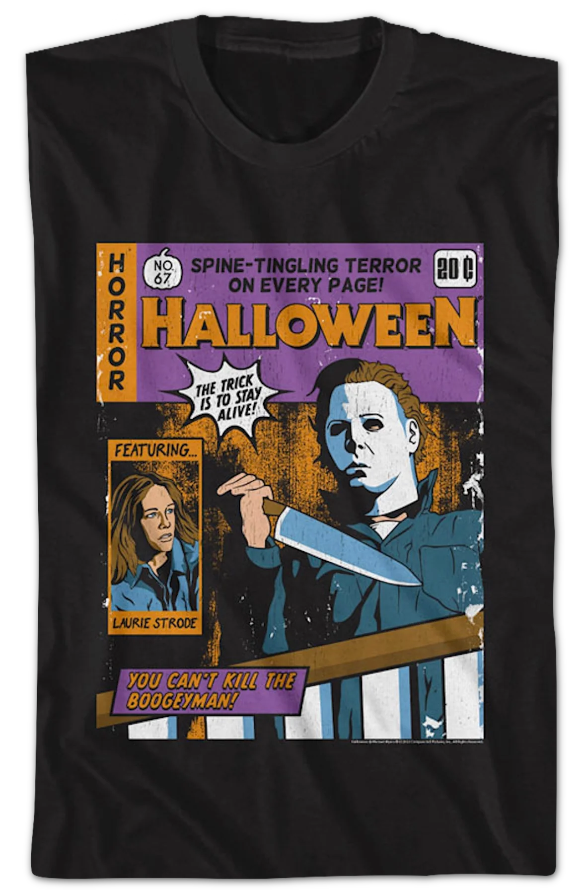 Spine-Tingling Comic Book Cover Halloween T-Shirt - Image 2
