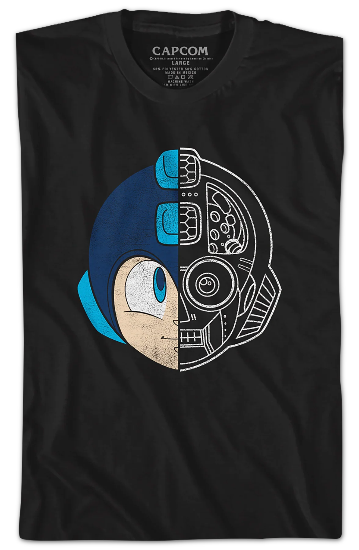 Split Face Mega Man T-Shirt - Image 2