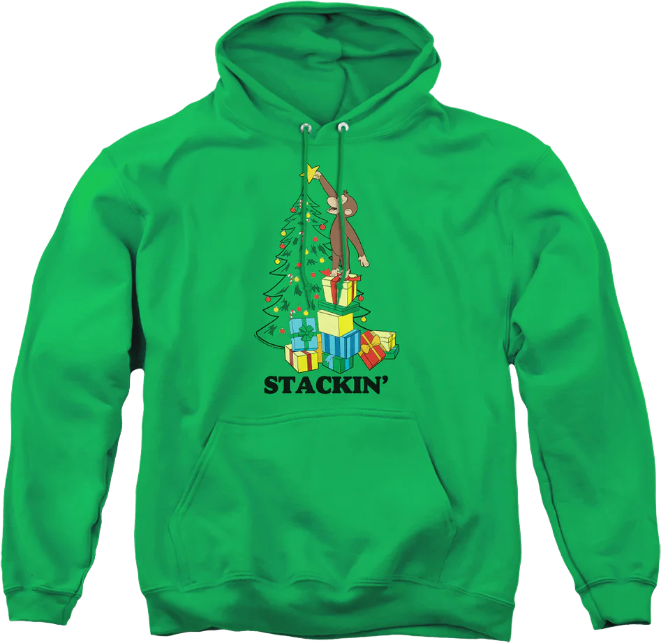 Stackin' Curious George Christmas Hoodie
