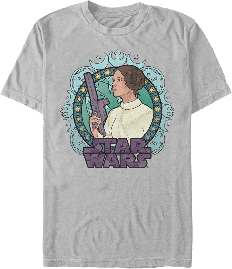 Stained Glass Princess Leia Star Wars T-Shirt