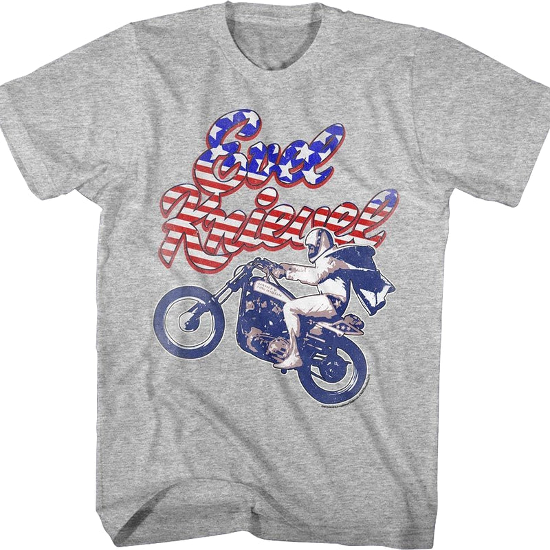 Stars And Stripes Logo Evel Knievel T-Shirt