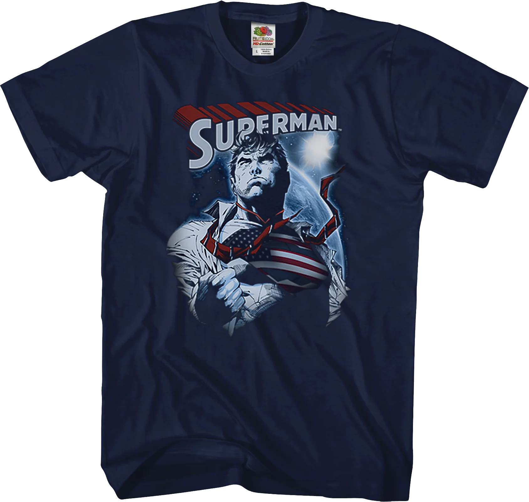 Stars and Stripes Logo Superman T-Shirt