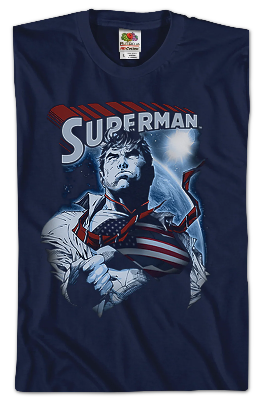Stars and Stripes Logo Superman T-Shirt - Image 2
