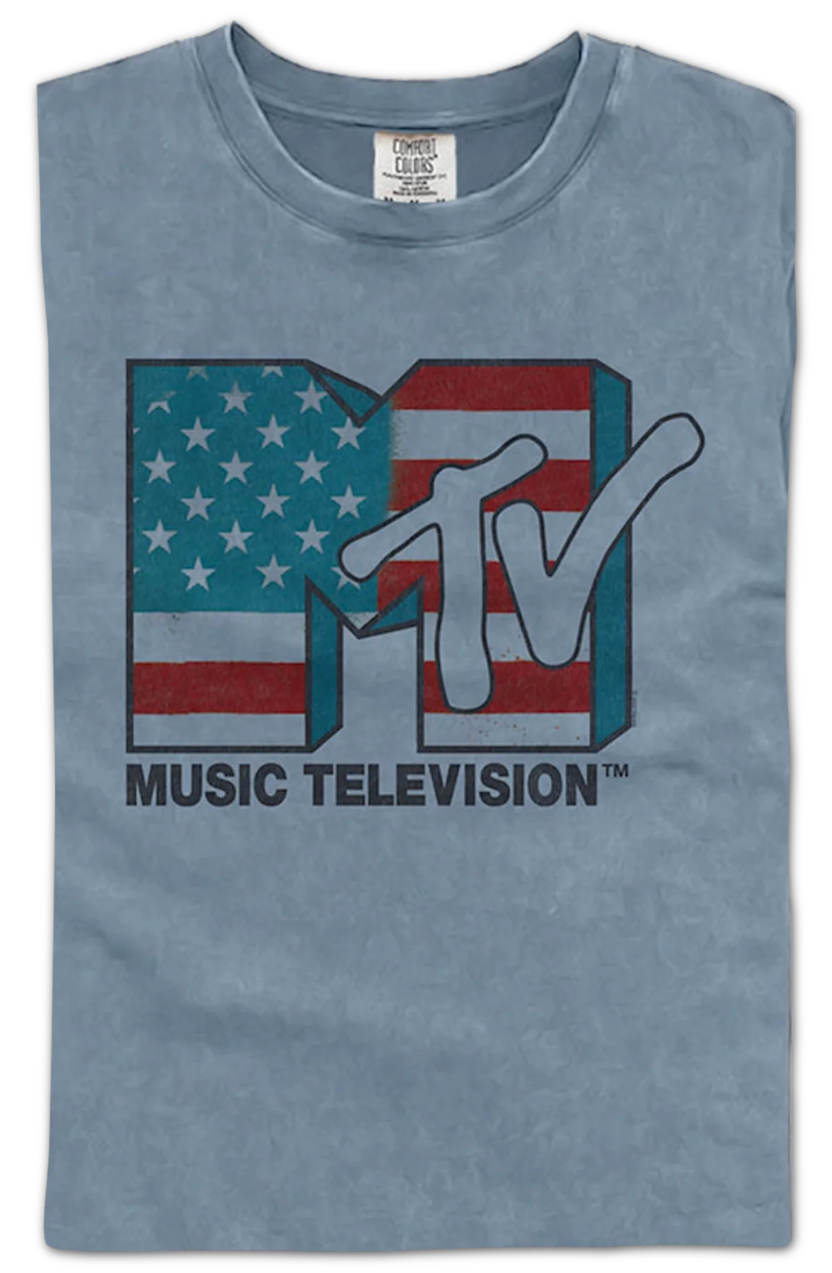 Stars And Stripes MTV Comfort Colors Brand T-Shirt - Image 2