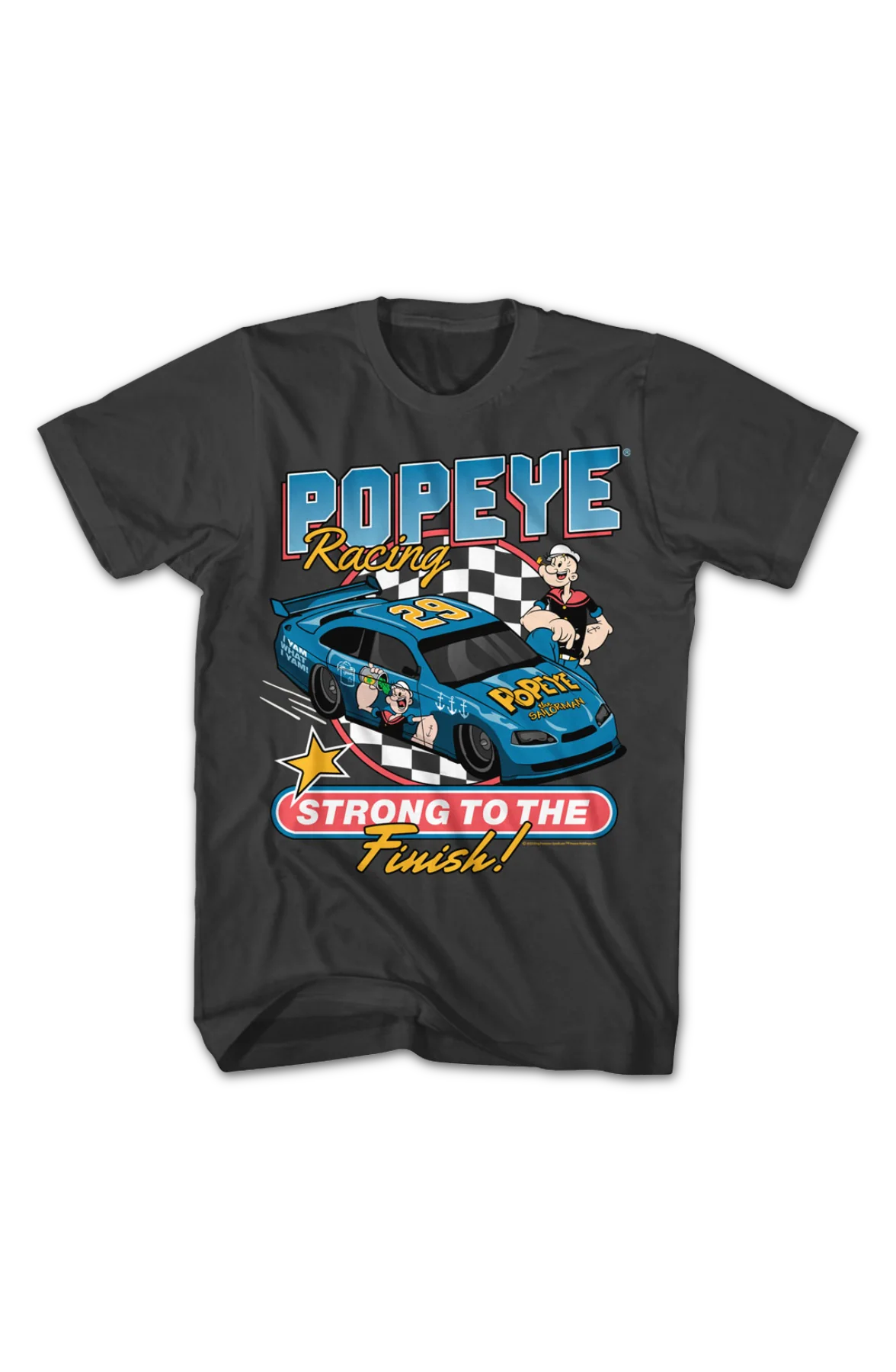 Strong To The Finish Racing Popeye T-Shirt - Image 2