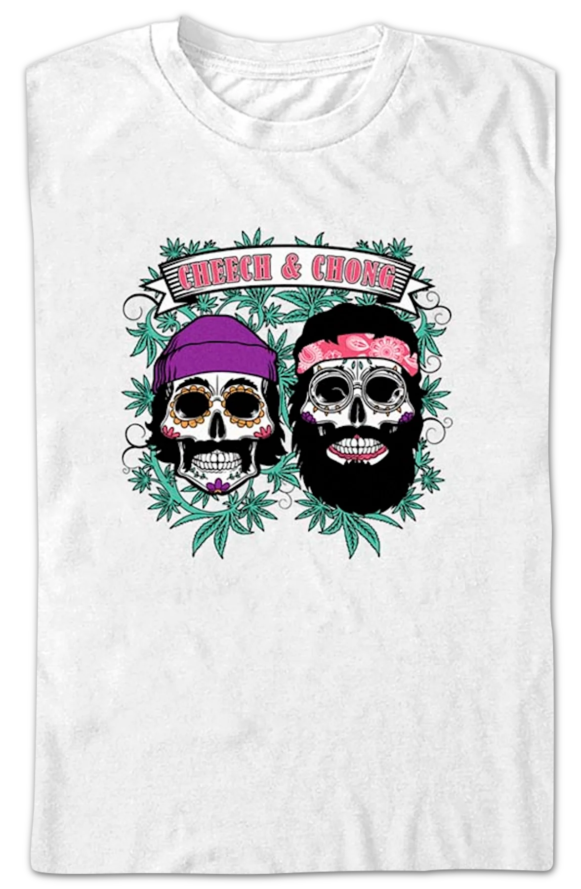 Sugar Skulls Cheech and Chong T-Shirt - Image 2