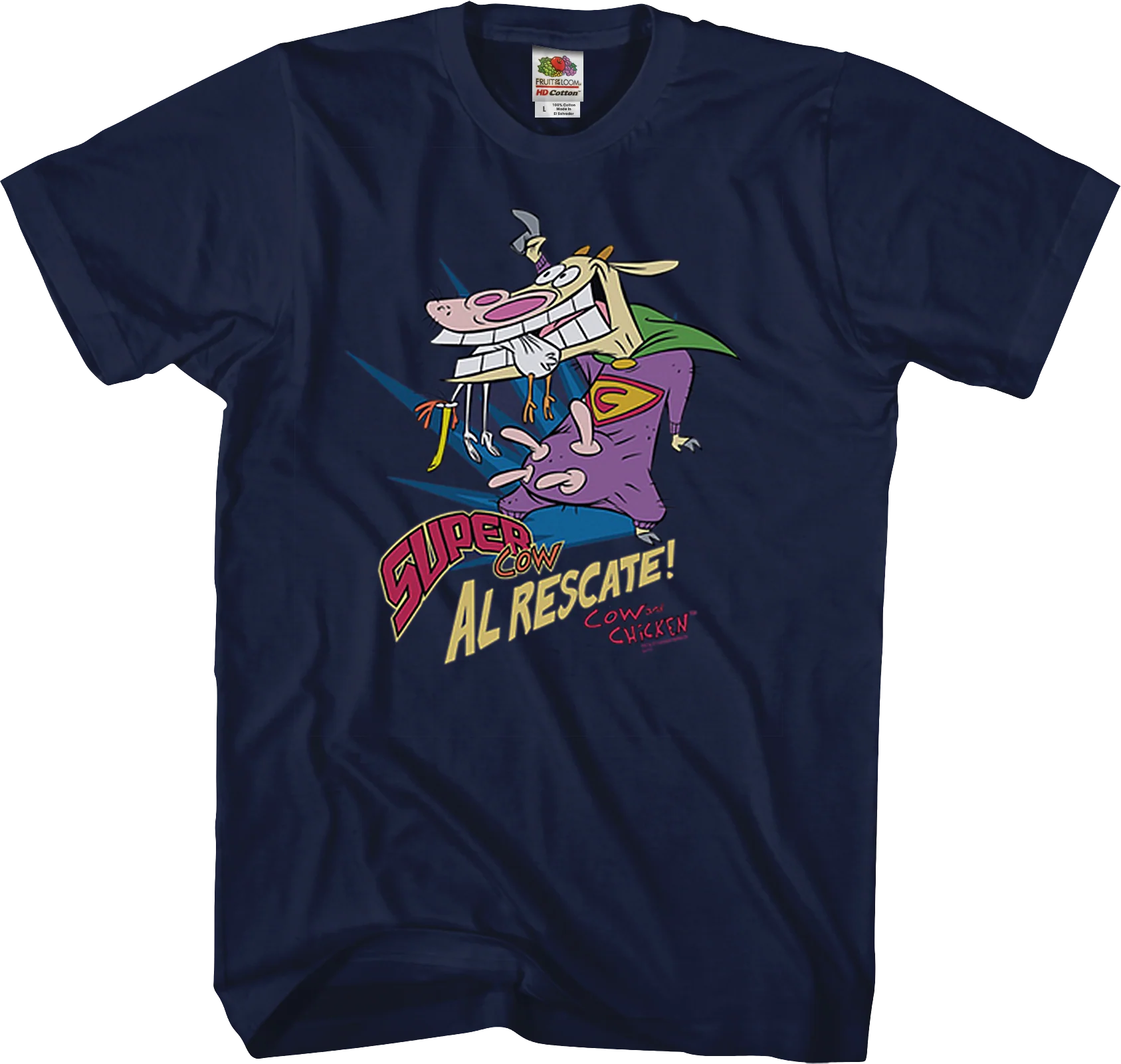 Super Cow Al Rescate Cow and Chicken T-Shirt