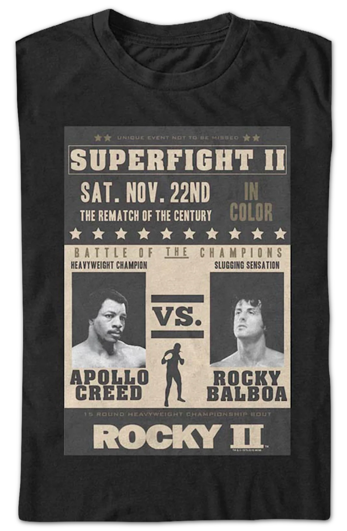 Superfight II Vintage Poster Rocky II T-Shirt - Image 2