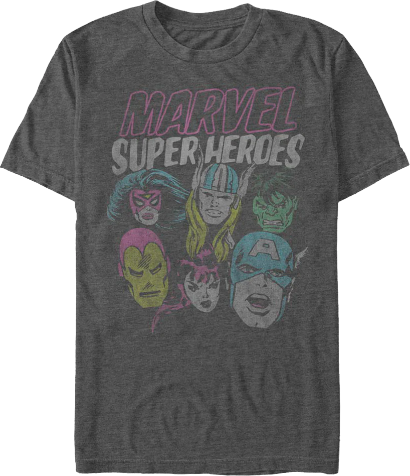 Superhero Head Shots Marvel Comics T-Shirt
