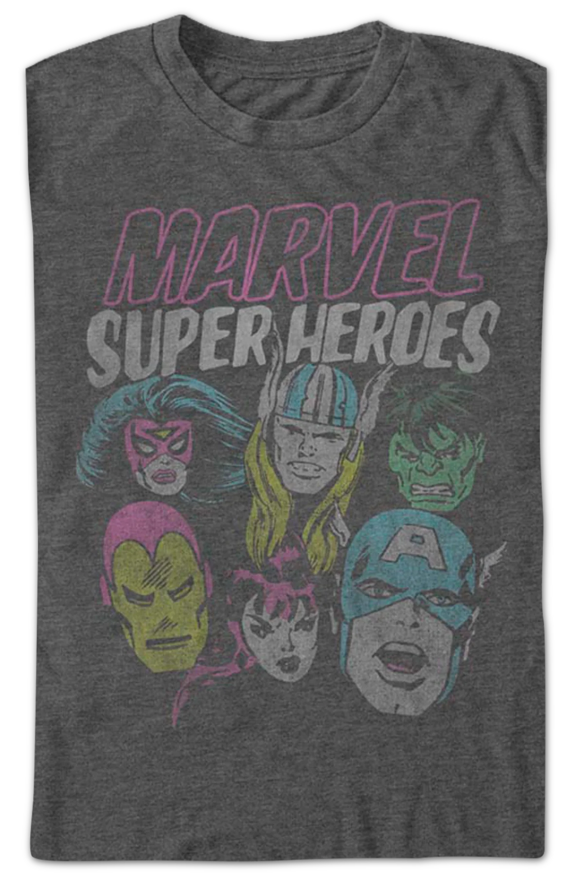 Superhero Head Shots Marvel Comics T-Shirt - Image 2