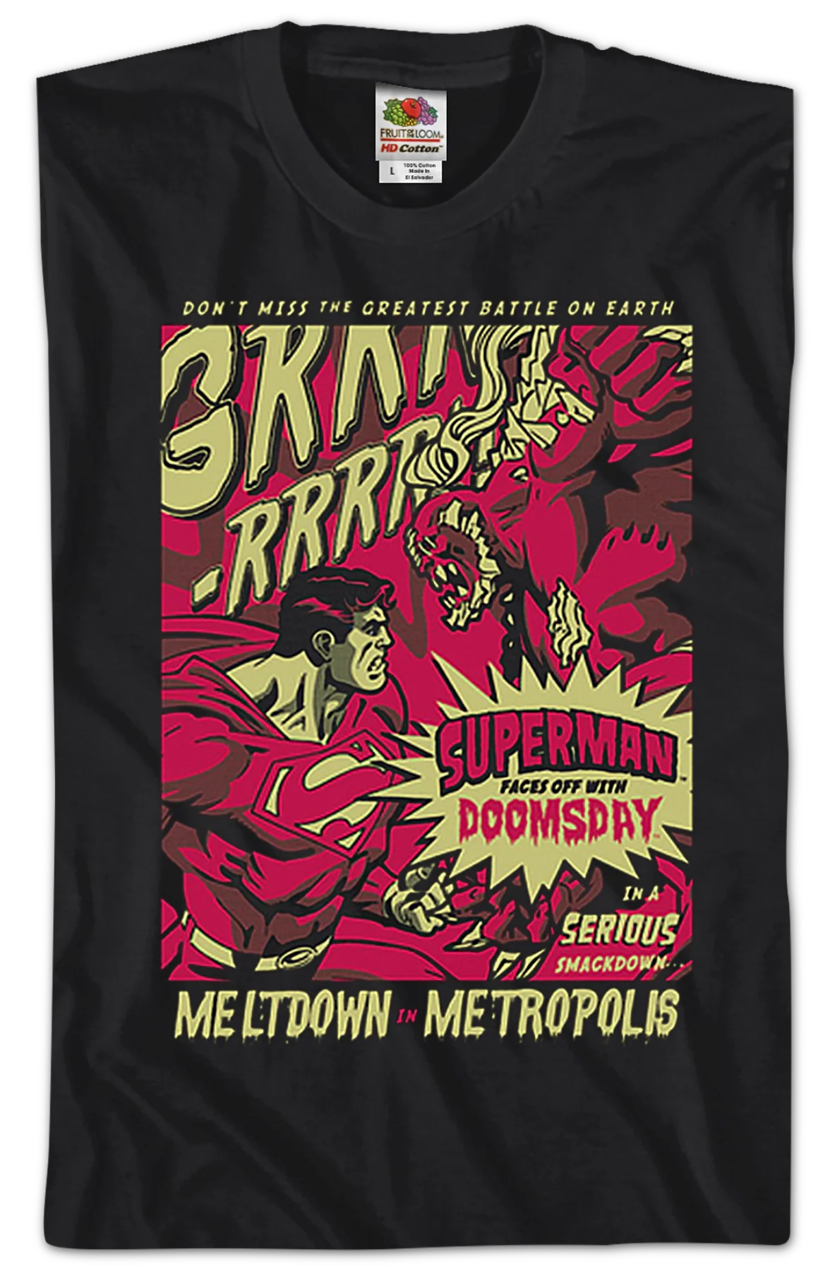 Superman Faces Off With Doomsday DC Comics T-Shirt - Image 2