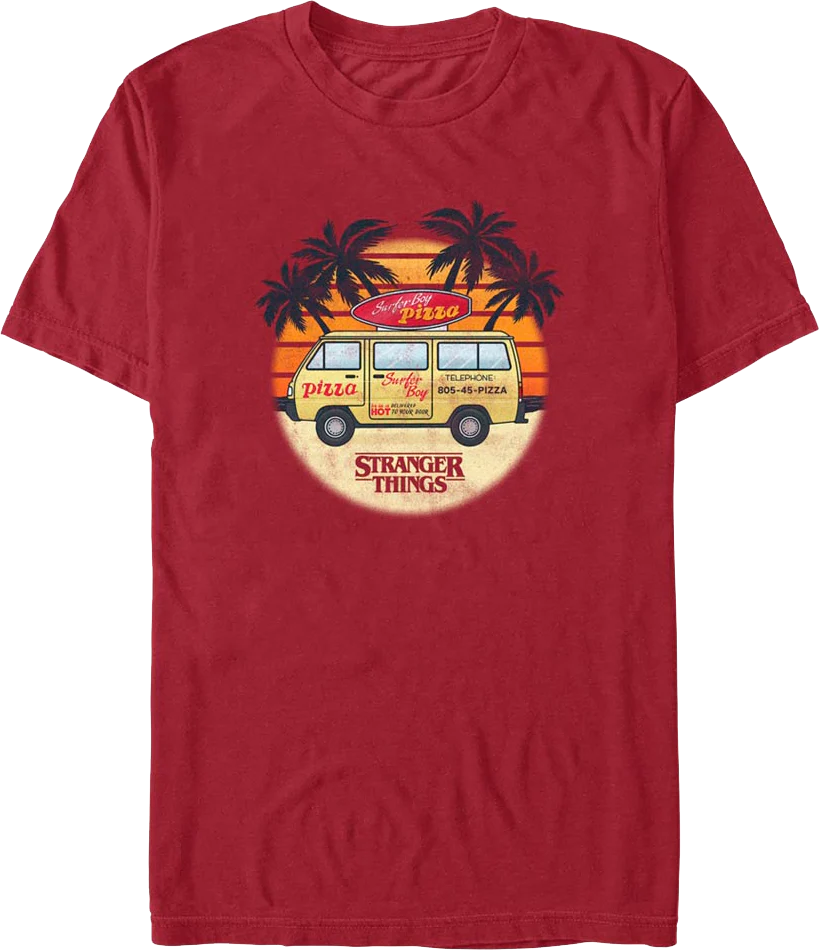 Surfer Boy Pizza Van Stranger Things T-Shirt