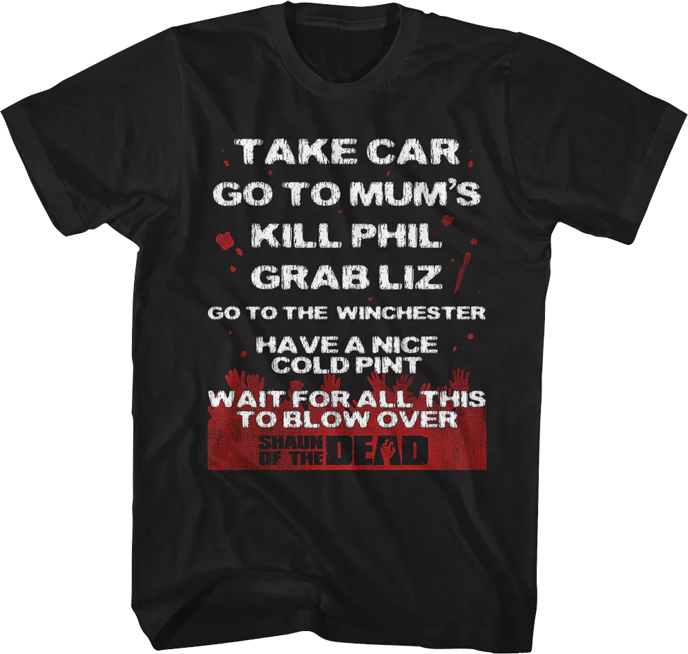 Survival Plan Shaun Of The Dead T-Shirt