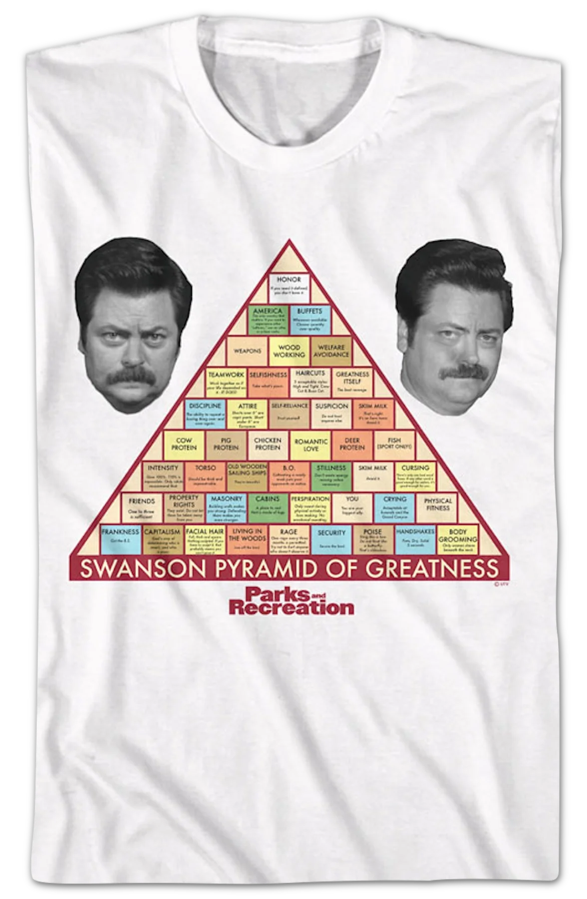 Swanson Pyramid of Greatness Parks and Recreation T-Shirt - Image 2