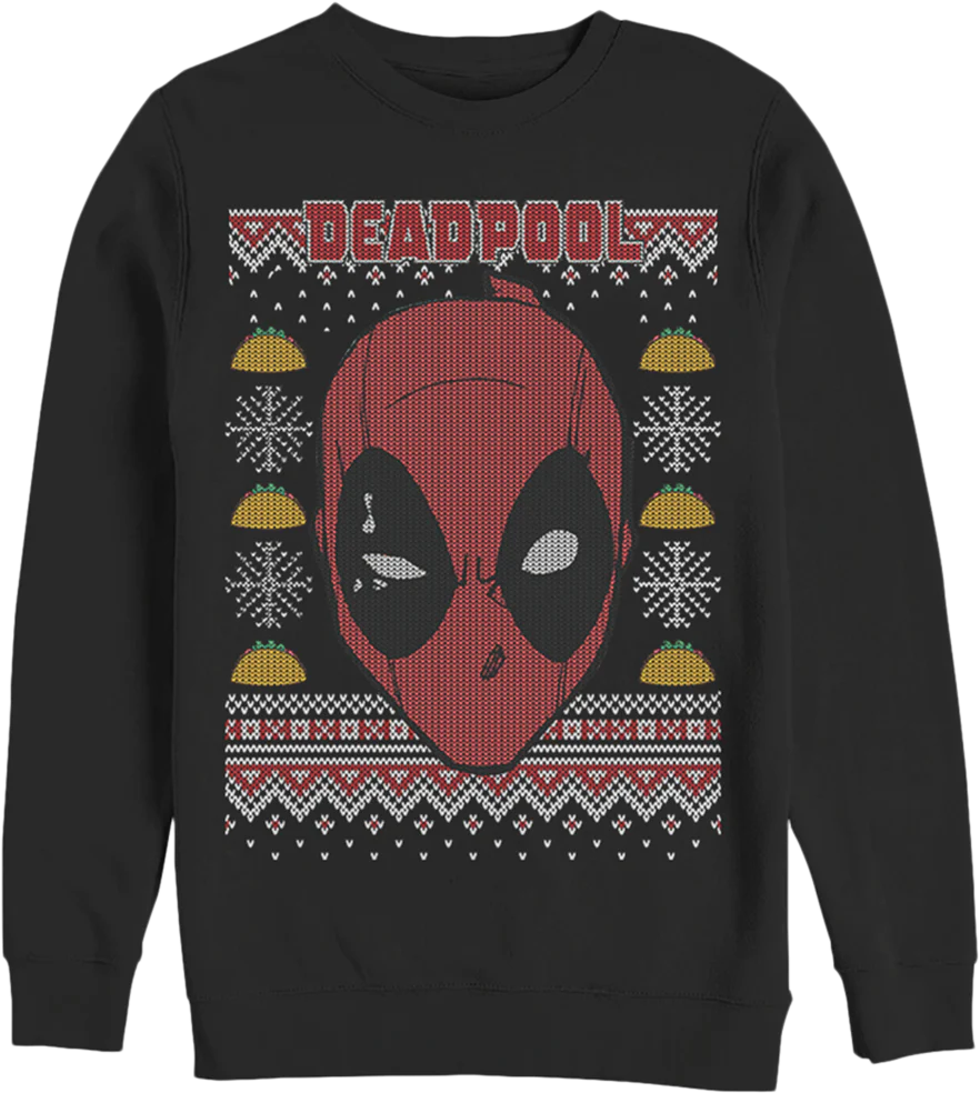 Taco Design Deadpool Faux Ugly Christmas Sweater