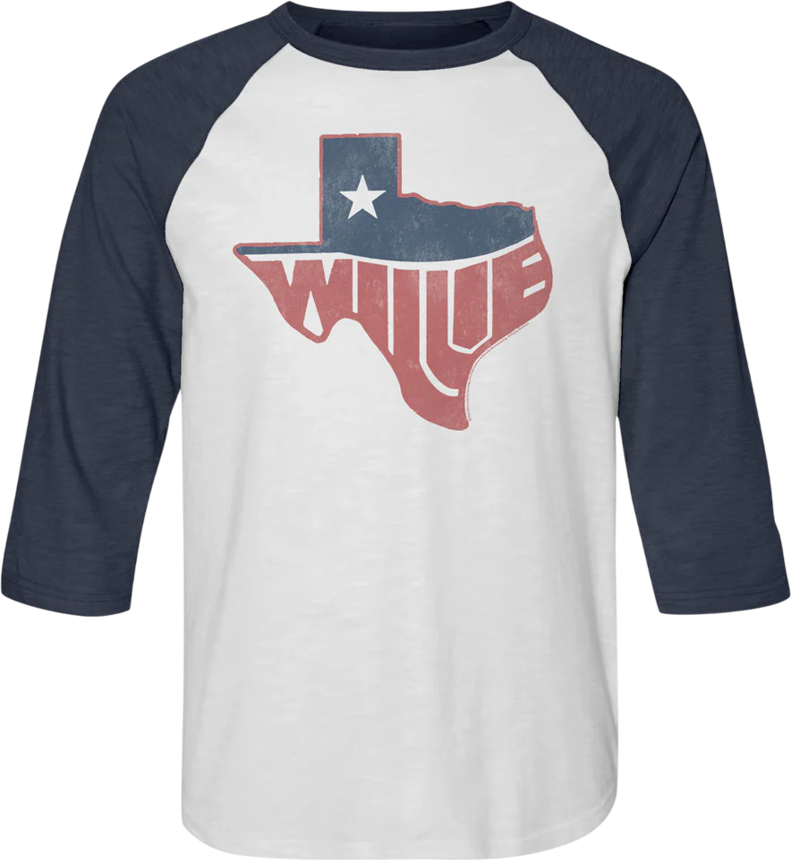 Texas Willie Nelson Raglan Baseball Shirt